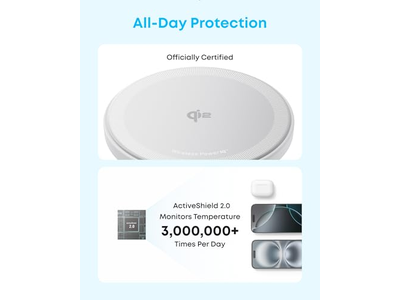 Carregador magnético sem fio, Qi2 certificado 15W