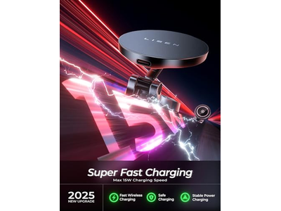 Carregador de montagem de carro Magsafe, carregador de carro magnético sem fio de carregamento rápido 15W