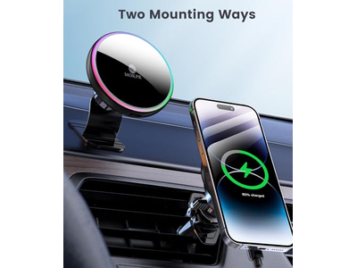 Carregador de montagem de carro Magsafe 15W carregador de carro sem fio