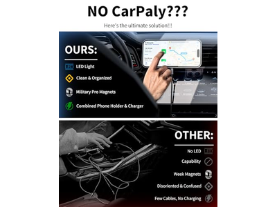 Carregador de montagem de carro MagSafe 3 em 1 carregador de carro sem fio