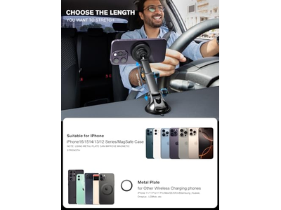 Carregador de montagem de carro MagSafe Auto-Alinhamento Titular do telefone