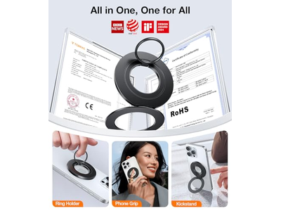 Suporte de anel de aperto de telefone MagSafe com Suporte de apoio compatível com iPhone