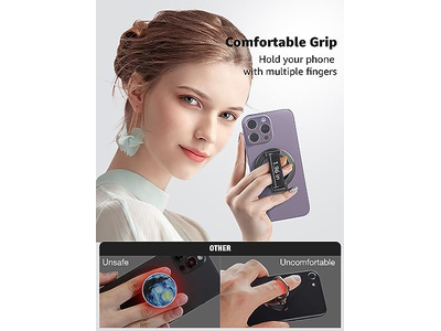 MagSafe telefone aperto com alça de dedo removível magnético Anel titular