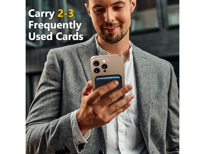 Carteira MagSafe para 3 cartões com bloqueio RFID magnético Fina - B