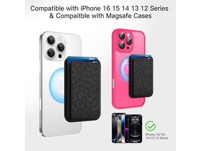 Carteira MagSafe Cheetah padrão de impressão Suporte de cartão magnético para telefones