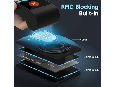 Carteira magnética MagSafe com porta-cartões para telefone e capa rígida Fina preta