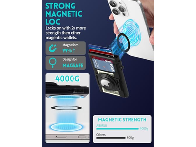 Carteira MagSafe Fina com suporte para AirTag e porta-cartões elástico