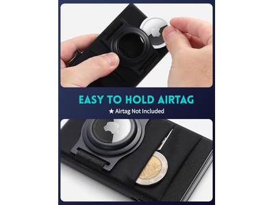 Carteira MagSafe Fina com suporte para AirTag e porta-cartões elástico