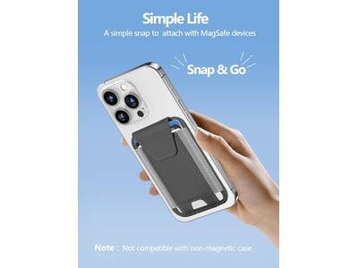 Carteira MagSafe com Suporte de Privacidade Magnético Titular de cartão RFID Bloqueamento