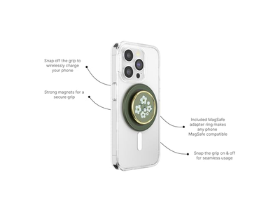 Aperto do telefone com suporte magnético Suporte de apoio Swappable Top Green Flower