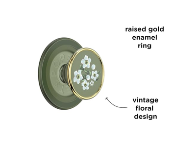 Aperto do telefone com suporte magnético Suporte de apoio Swappable Top Green Flower