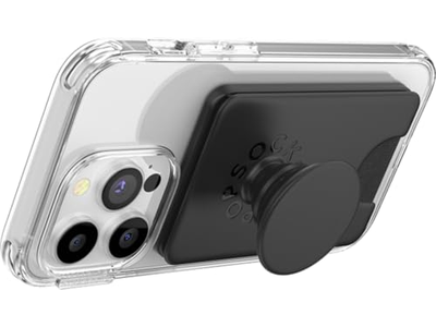 Carteira de telefone com aperto de expansão e anel adaptador MagSafe - Preto