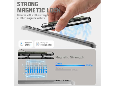 Carteira Fina com clipe para dinheiro, bloqueio RFID e porta-cartões metálico preto