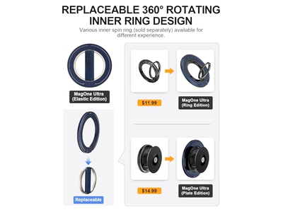 Ultra telefone Apoio Suporte com alça elástica substituível e ímã