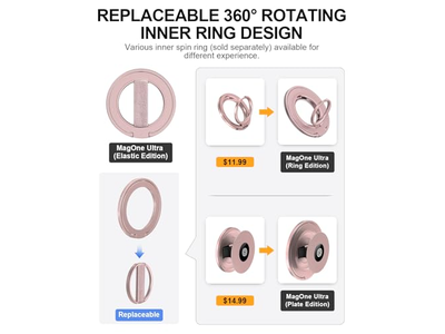 Suporte Ultra telefone Apoio com alça elástica substituível e suporte magnético