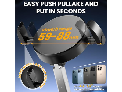 Magnético de vácuo Titular do telefone com pinça