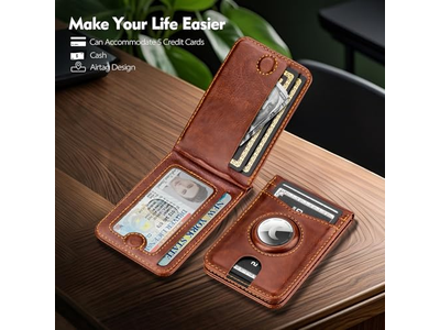 Carteira com suporte de etiqueta de ar RFID Bloqueador 5 Cartão Slo